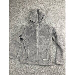 Marmot Jacket Women's Small Gray Teddy Fleece Full Zip Hooded Pockets